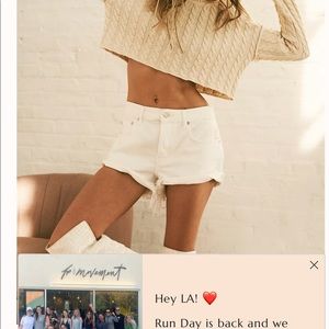 White denim shorts free people